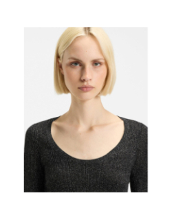 Top manches longues pailleté sunessiny noir femme - Hugo