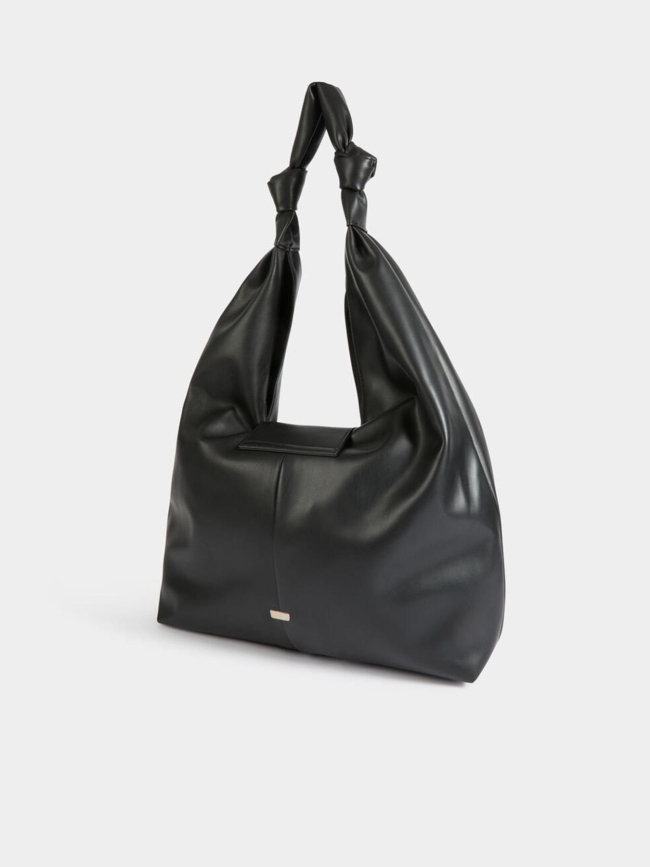 Sac demi-lune à noeuds noir femme - Morgan
