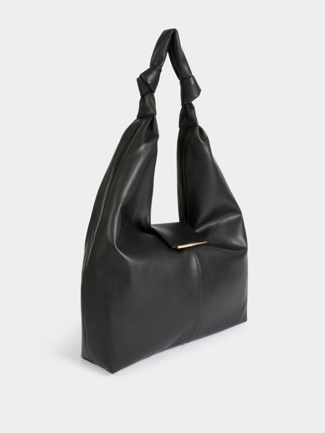 Sac demi-lune à noeuds noir femme - Morgan