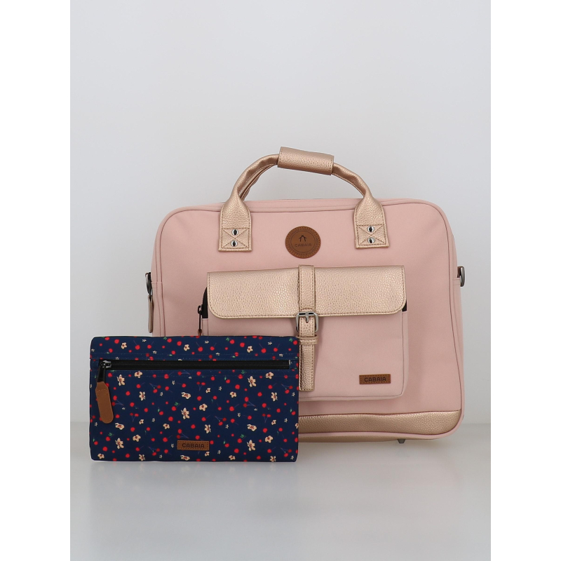 Sacoche ordinateur messenger queretaro rose - Cabaïa