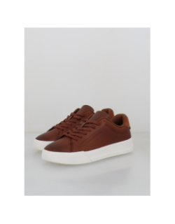 Baskets en cuir court cognac marron homme - Tommy Hilfiger