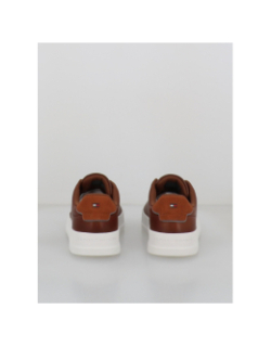 Baskets en cuir court cognac marron homme - Tommy Hilfiger