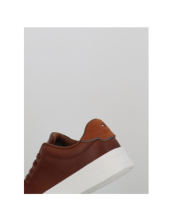 Baskets en cuir court cognac marron homme - Tommy Hilfiger