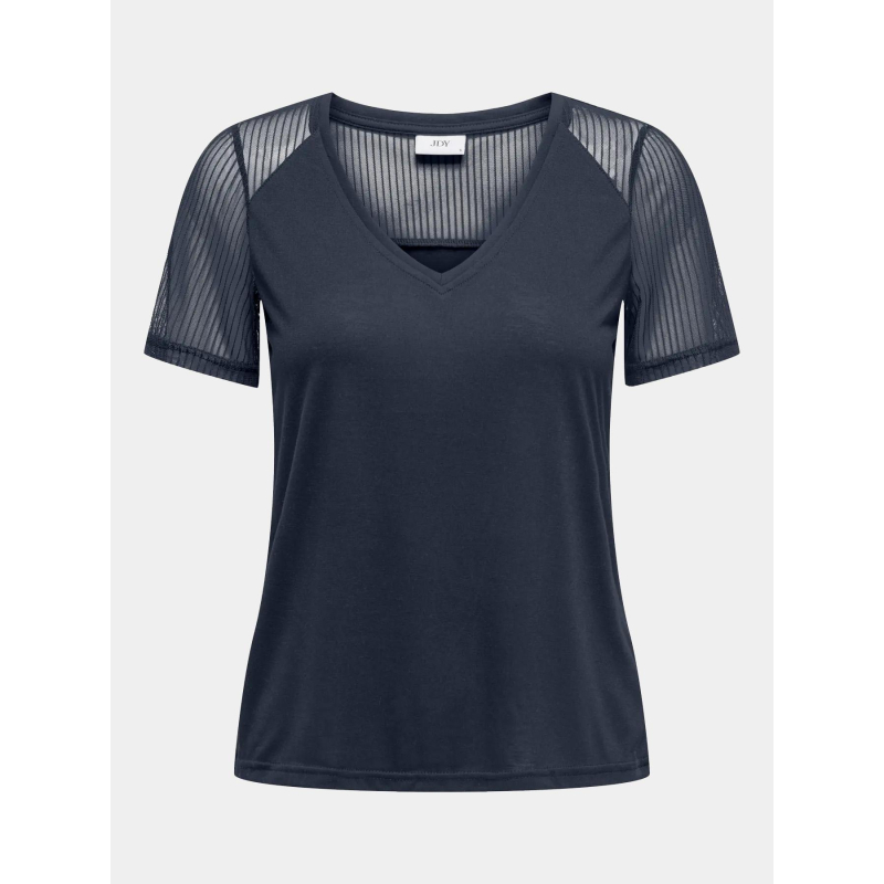 T-shirt col v stinne bleu marine femme - Jdy