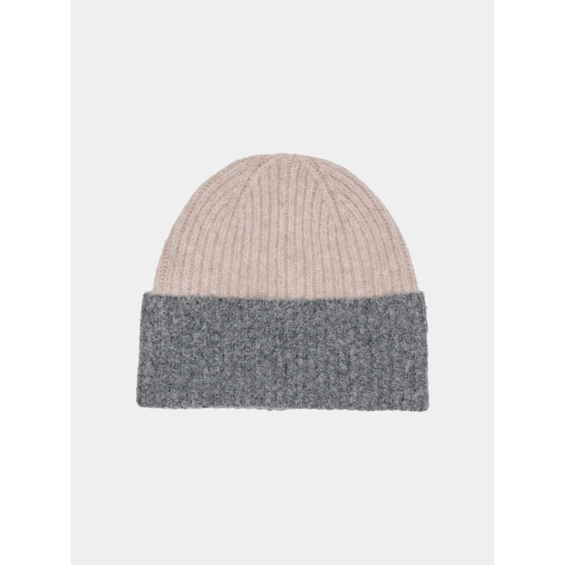 Bonnet victoria colorblock beige gris femme - Jdy