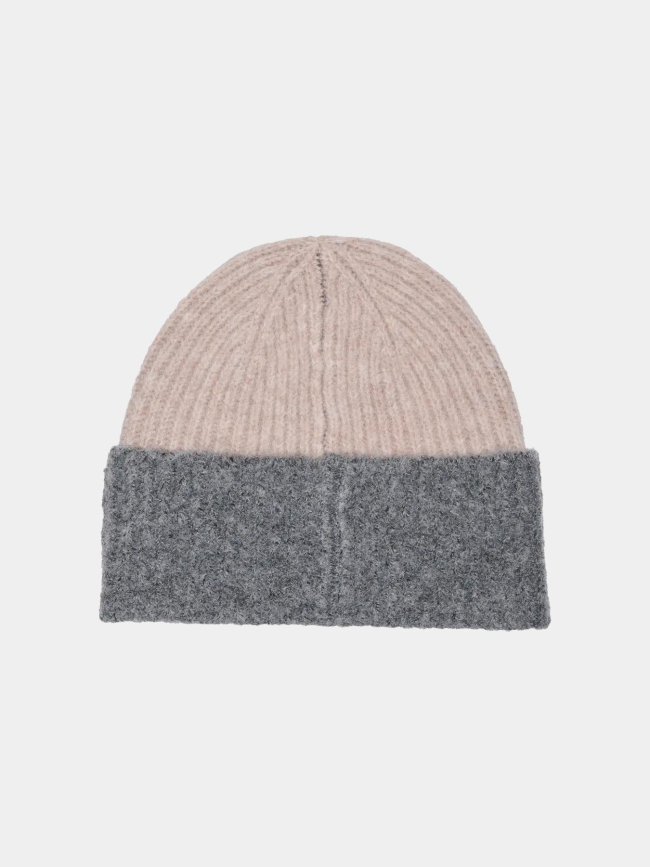 Bonnet victoria colorblock beige gris femme - Jdy