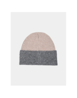 Bonnet victoria colorblock beige gris femme - Jdy