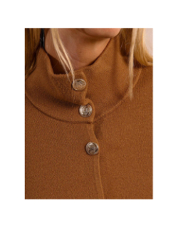 Cape longue boutonnée camel marron femme - Molly Bracken