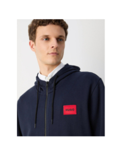 Sweat zippé à capuche daple bleu marine homme - Hugo