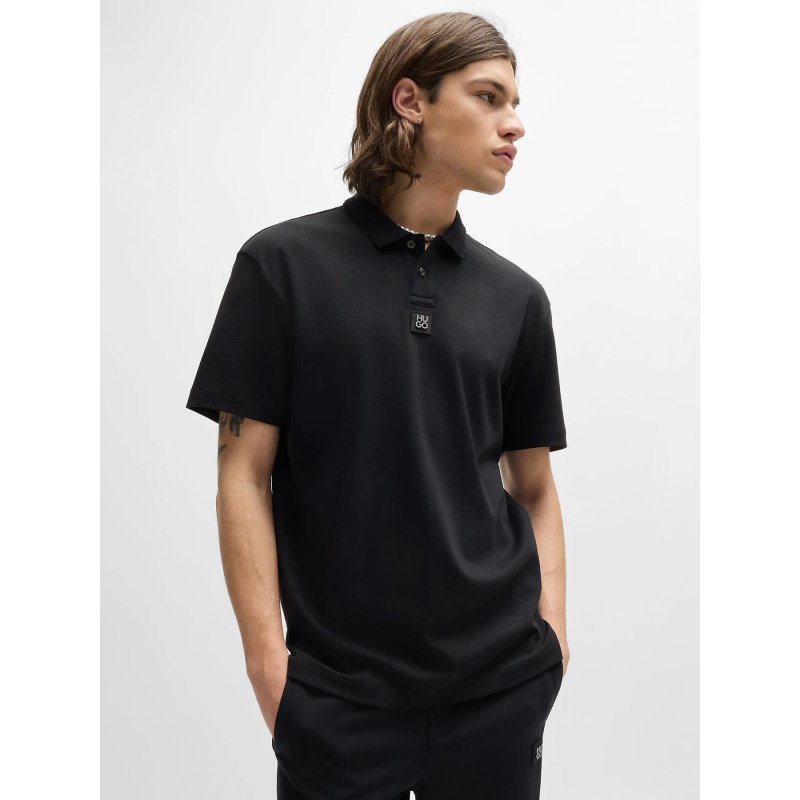 Polo à logo métallique deabono noir homme - Hugo