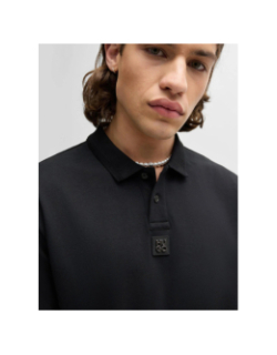Polo à logo métallique deabono noir homme - Hugo