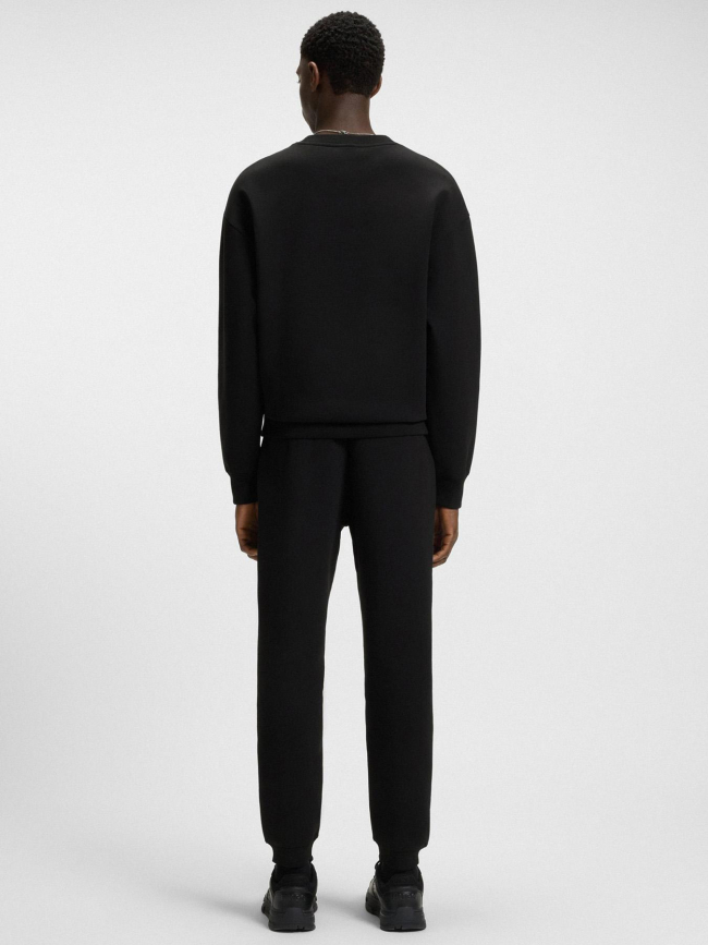 Sweat col rond à logo métallique dettil noir homme - Hugo