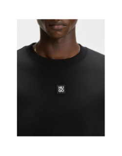 Sweat col rond à logo métallique dettil noir homme - Hugo