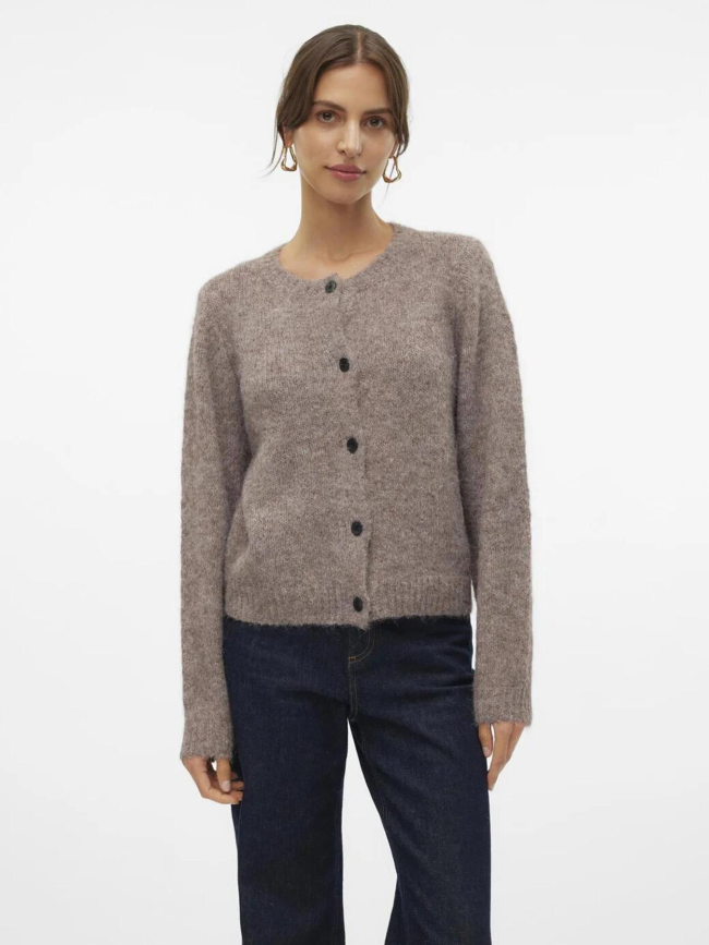 Gilet cardigan court novah marron femme - Vero Moda