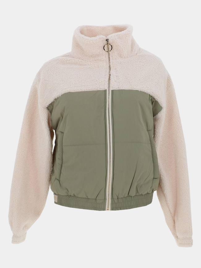 Veste polaire bi-matière adèle kaki et beige femme - Happy & So