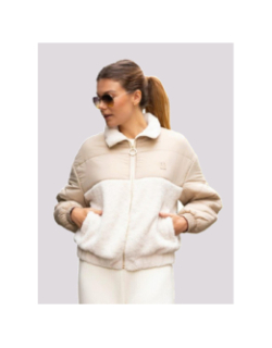 Veste polaire bi-matière adèle beige femme - Happy & So