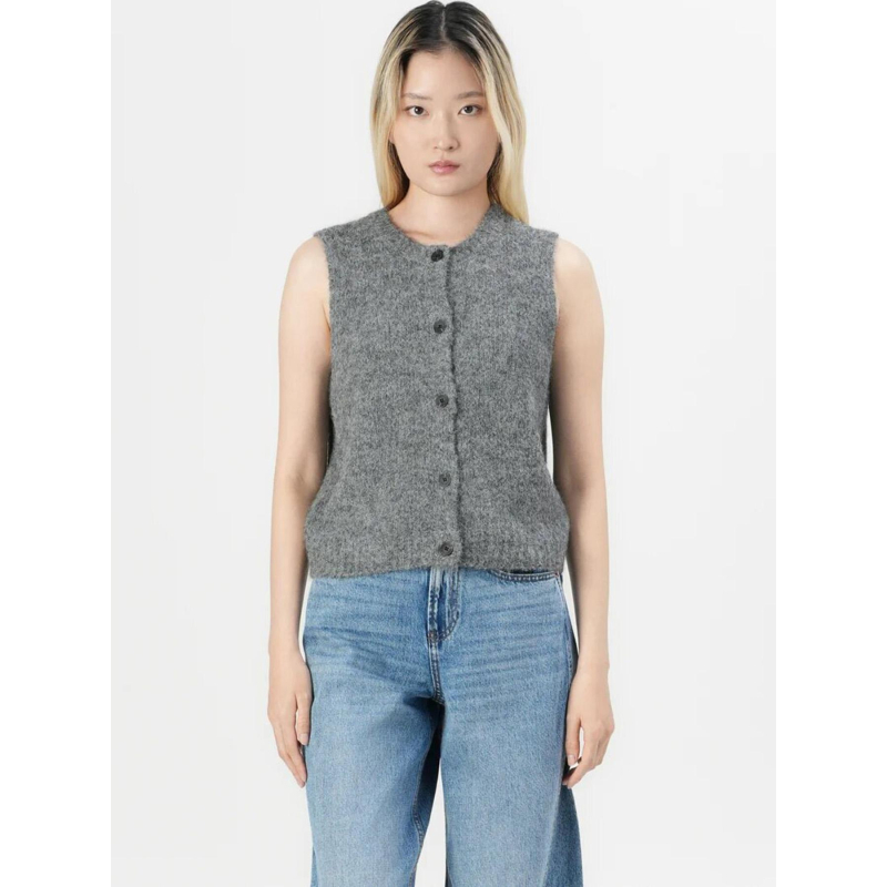 Gilet cardigan sans manche novah gris femme - Vero Moda