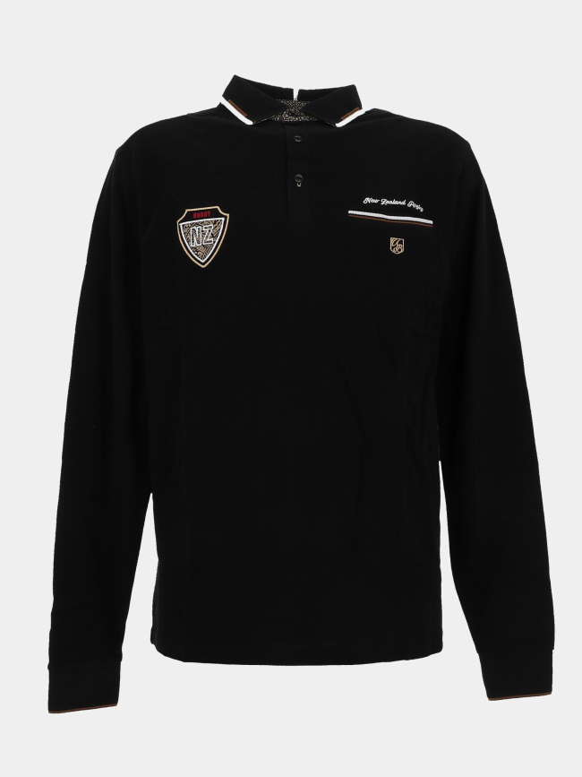 Polo à manches longues kapiti noir homme - Union Black