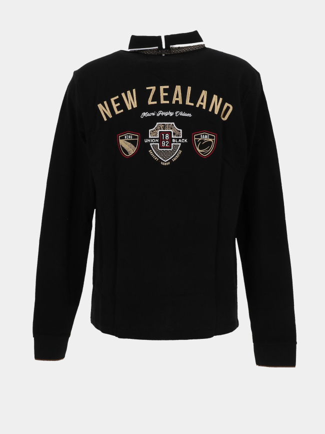 Polo à manches longues kapiti noir homme - Union Black