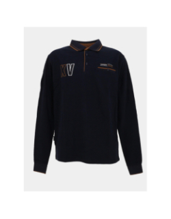 Polo à manches longues blitz bleu marine homme - Union Black