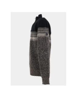 Pull à col zippé bleu marine et marron homme - RMS 26