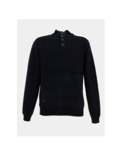 Pull à col boutonné intérieur bleu marine homme - RMS 26