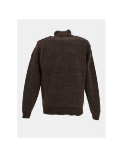 Pull à col boutonné intérieur polaire marron homme - RMS 26