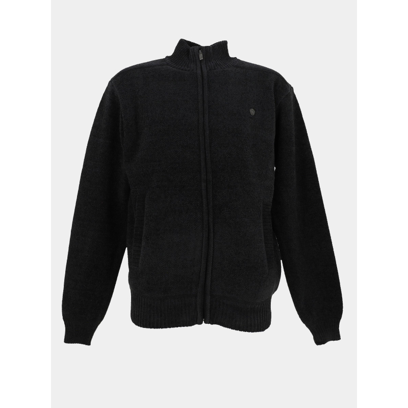 Gilet zippé chenille fourré sherpa anthracite homme - RMS 26