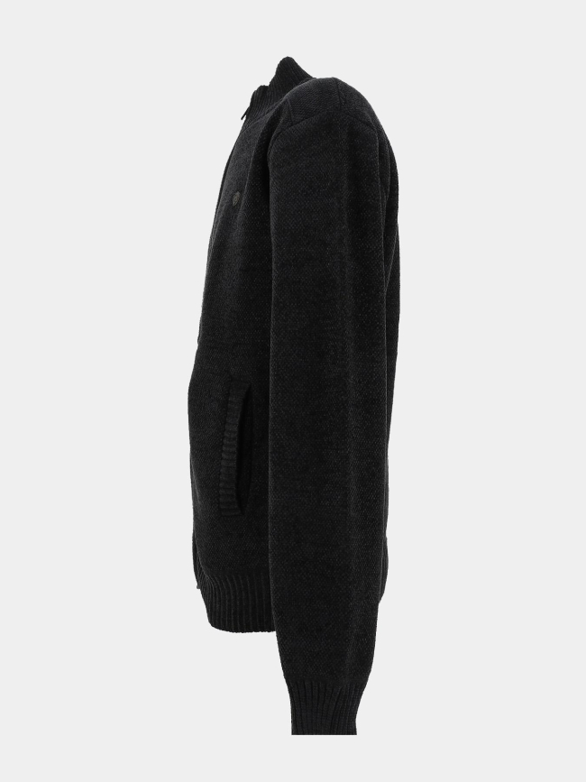 Gilet zippé chenille fourré sherpa anthracite homme - RMS 26