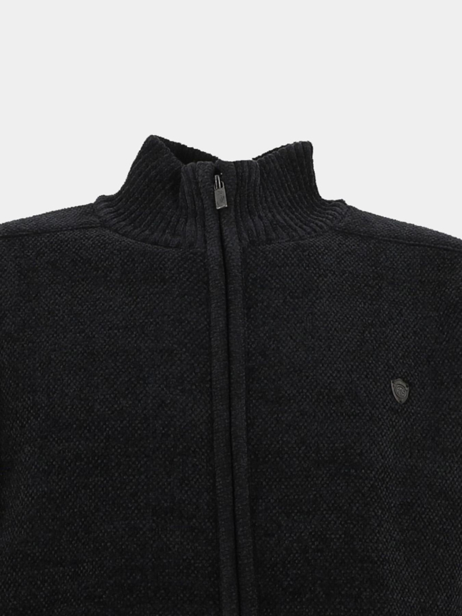 Gilet zippé chenille fourré sherpa anthracite homme - RMS 26