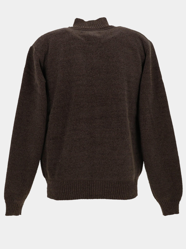 Gilet zippé chenille doublé sherpa marron homme - RMS 26