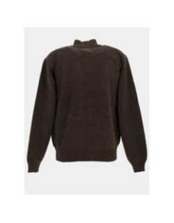 Gilet zippé chenille doublé sherpa marron homme - RMS 26