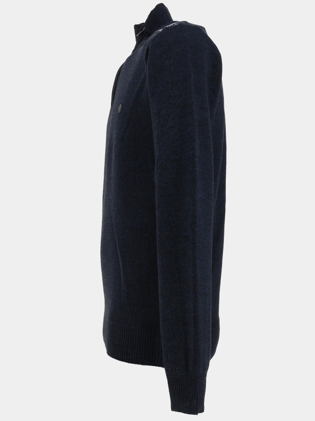 Pull chiné à col zippé j12 bleu marine homme - RMS 26