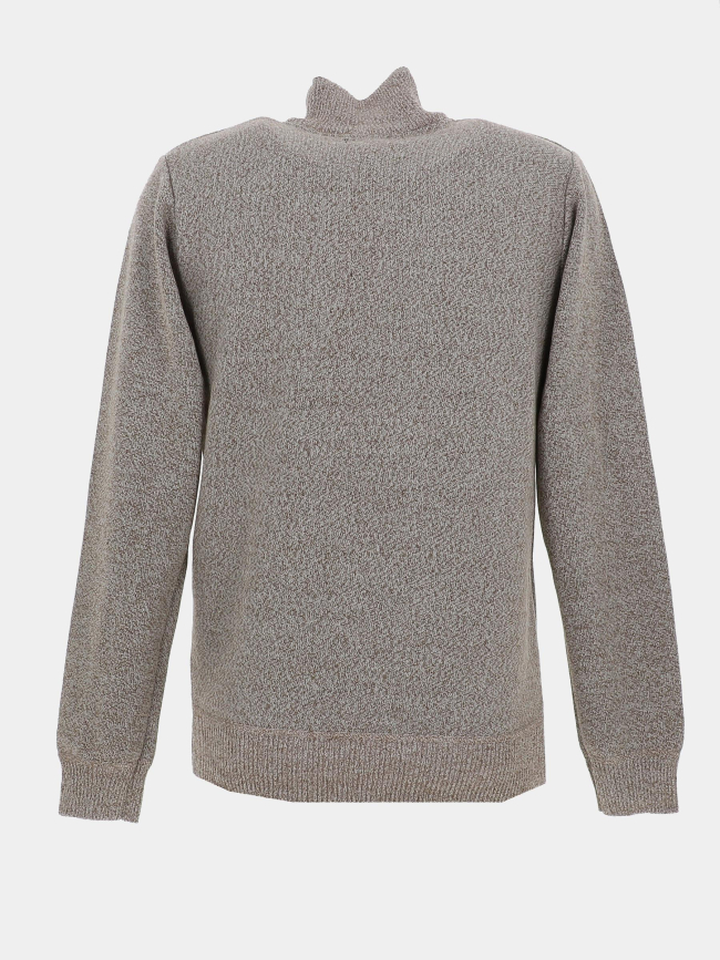 Pull chiné à col zippé j12 marron homme - RMS 26