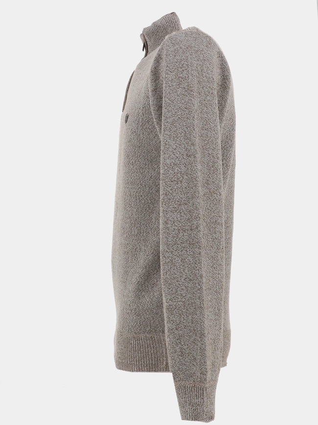 Pull chiné à col zippé j12 marron homme - RMS 26
