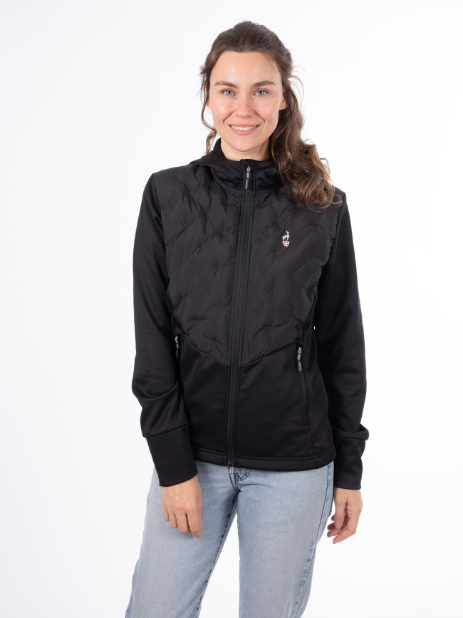 Veste hybride bi matière avec capuche volta noir femme - Aulp