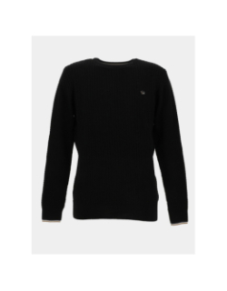 Pull en laine torsadé fairland noir homme - Benson & Cherry