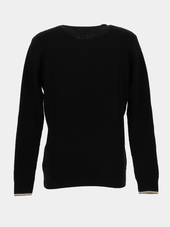 Pull en laine torsadé fairland noir homme - Benson & Cherry