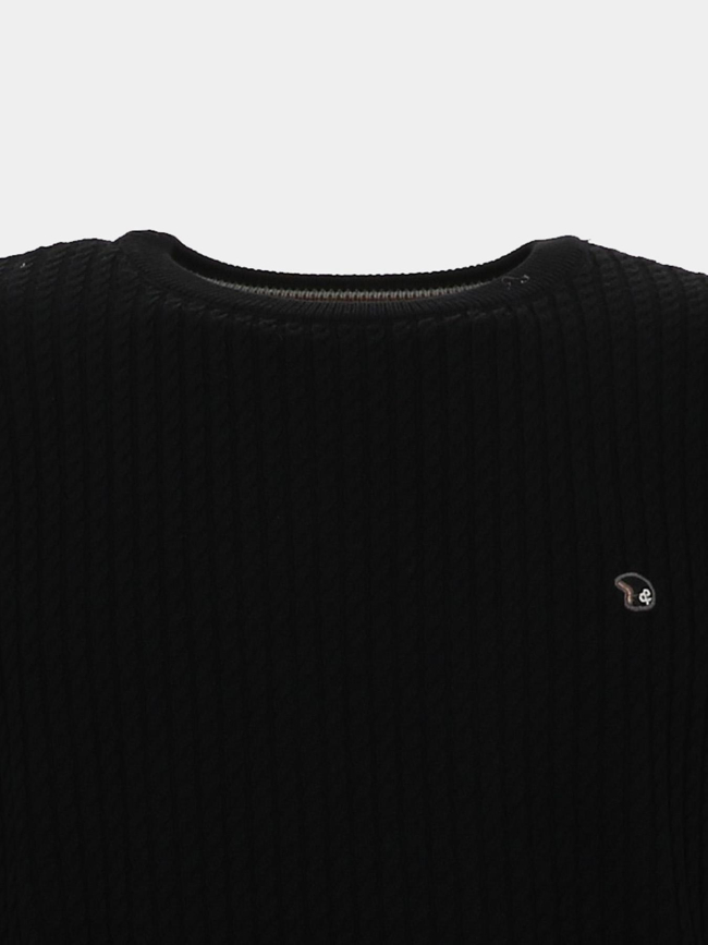 Pull en laine torsadé fairland noir homme - Benson & Cherry