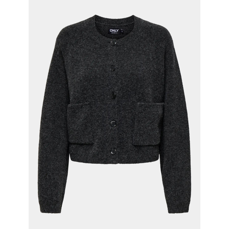 Gilet cardigan crop piemonte gris femme - Only