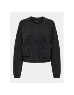 Gilet cardigan crop piemonte gris femme - Only