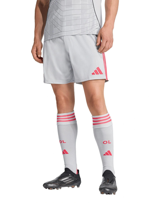 Short de football third ol 25/26 gris homme - Adidas