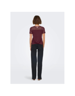 T-shirt à col v jdystinne bordeaux femme - JDY