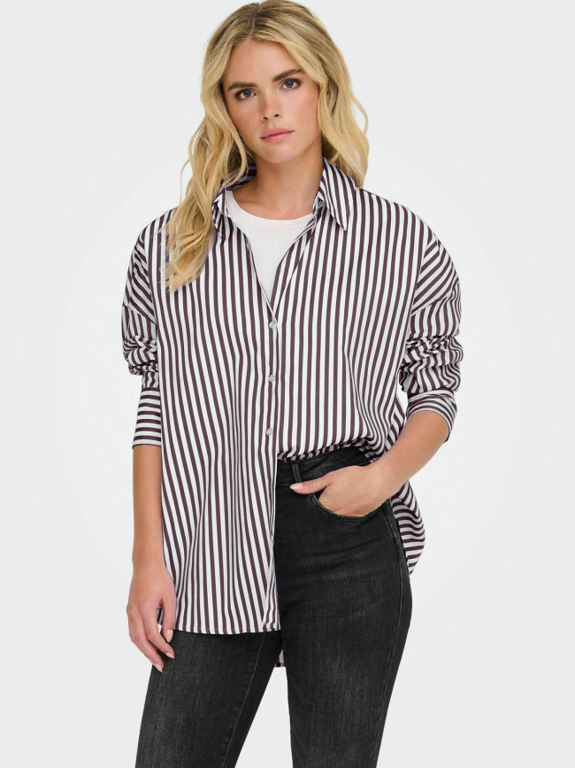 Chemise rayée loose vesper blanc femme - Jdy