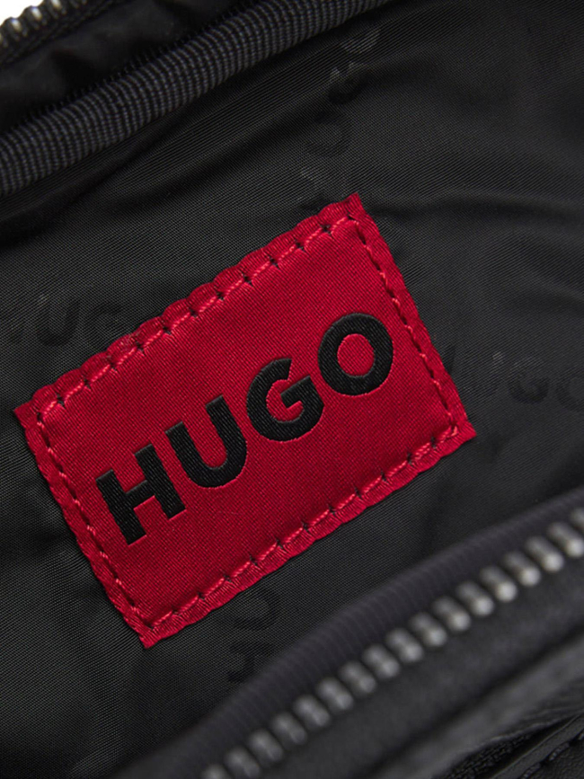 Sac reporter en similicuir grainé à logo revisité noir homme - Hugo