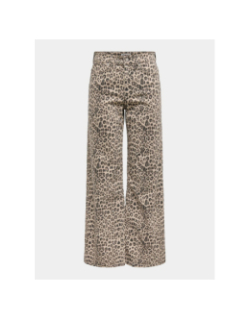 Jean large à motif leopard onlmadisson beige femme - Only