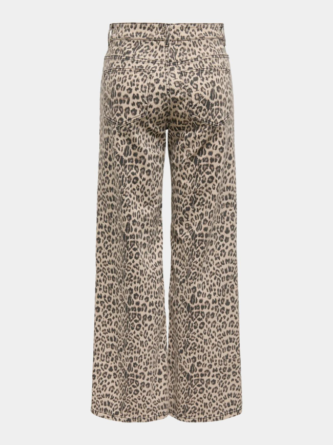 Jean large à motif leopard onlmadisson beige femme - Only