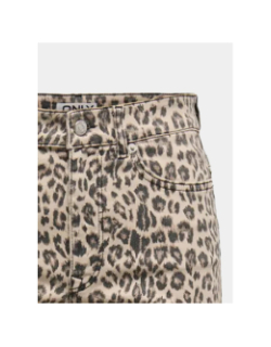 Jean large à motif leopard onlmadisson beige femme - Only
