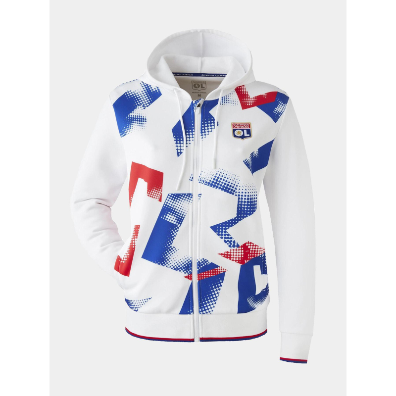 Veste à capuche training fusion blanc homme - Olympique Lyonnais