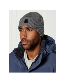 Bonnet en laine à logo métallique xola gris homme - Hugo